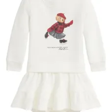 Комплект из платья и блумеров с принтом Polo Bear