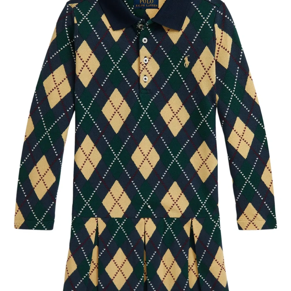 Плиссированное платье с узором аргайл