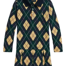 Плиссированное платье с узором аргайл