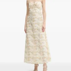 Макси-платье с цветочной вышивкой и люверсами Макси-платье с цветочной вышивкой и люверсами