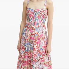 Платье миди с цветочным принтом