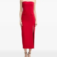 Платье миди без бретелей