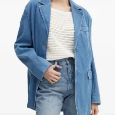 Джинсовый блейзер на пуговицах Джинсовый блейзер на пуговицах