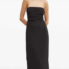 Платье без бретелей с разрезом