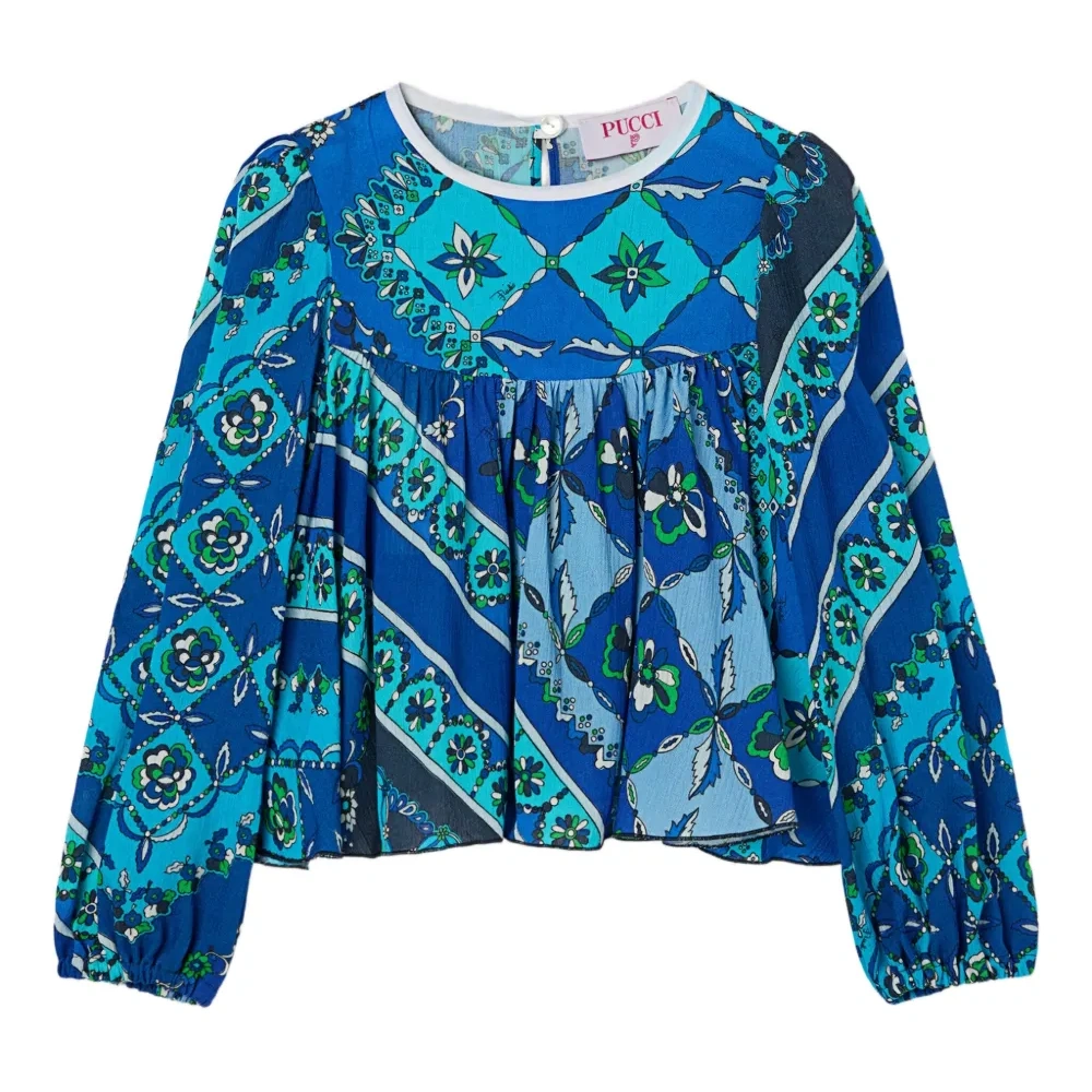 блузка Festa с объемными рукавами и цветочным принтом