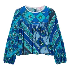 блузка Festa с объемными рукавами и цветочным принтом