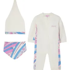 комплект из ромпера и нагрудника с принтом Fontane