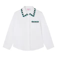 рубашка с декорированным воротником