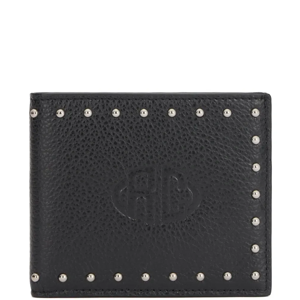 Кошелек с тисненым логотипом и заклепками