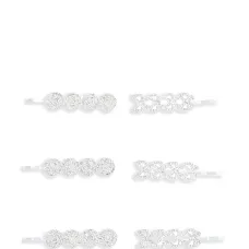 набор из шести заколок для волос с кристаллами