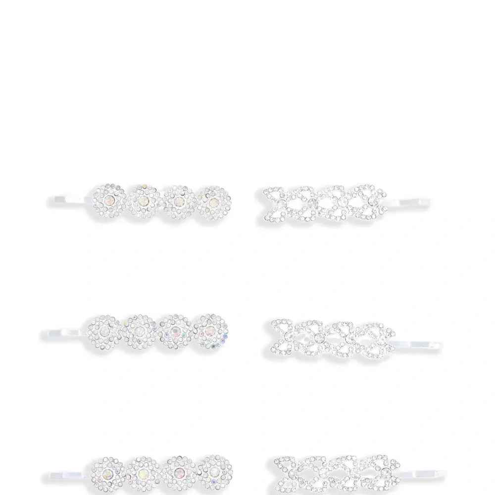 набор из шести заколок для волос с кристаллами