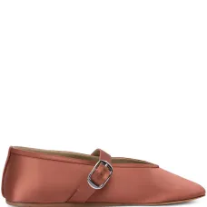 Шелковые балетки с пряжками