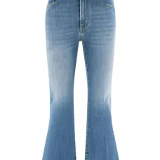 Расклешенные джинсы с вышивкой