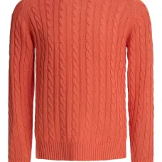 Свитер фактурной вязки с круглым вырезом