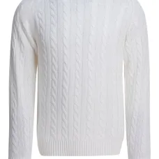 Свитер фактурной вязки с круглым вырезом