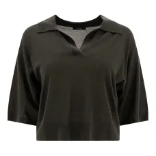 Топ с короткими рукавами и воротником поло