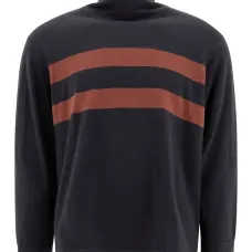 Полосатая толстовка с высоким воротником