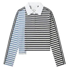 рубашка поло с полосатой вставкой