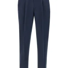 брюки строгого кроя со складками