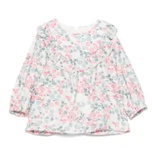 топ с оборками и цветочным принтом