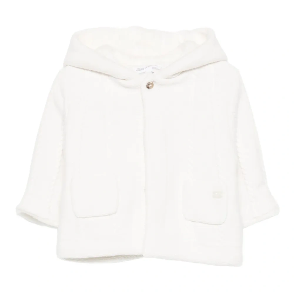 Куртка фактурной вязки с капюшоном