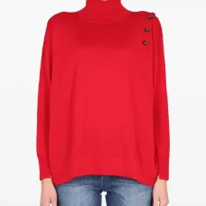 Свитер с высоким воротником на пуговицах Свитер с высоким воротником на пуговицах