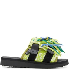 Босоножки с принтом "пейсли" и бахромой