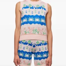 Жилет с интарсией в морском стиле