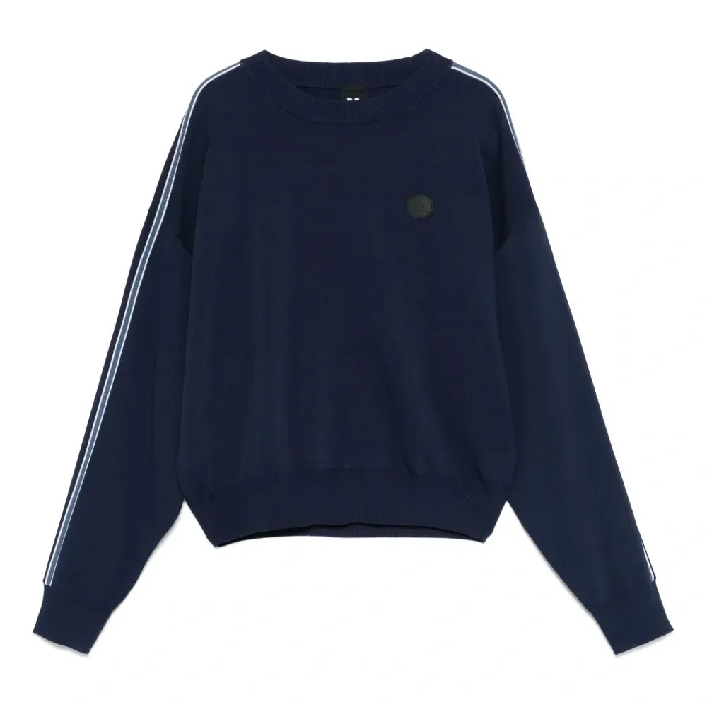 Джемпер с отделкой в полоску