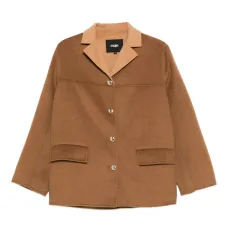 Шерстяное пальто с контрастным воротником