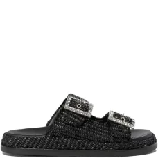 Сандалии из рафии с пряжками