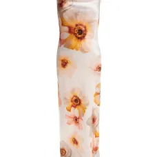 Платье-комбинация с цветочным принтом