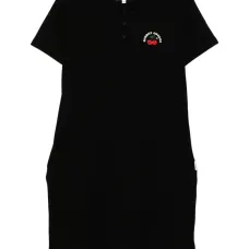 платье с воротником поло и вышитым логотипом