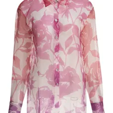 Шелковая блузка с цветочным принтом