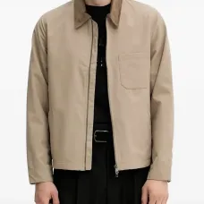 Куртка на молнии с вельветовым воротником