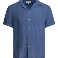 льняная рубашка с короткими рукавами