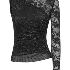 кружевной топ со стразами