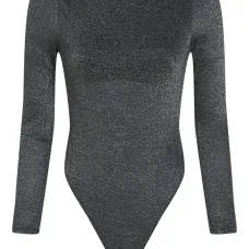 Боди с длинными рукавами и люрексом