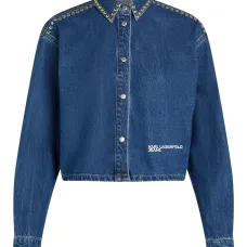 Джинсовая рубашка с заклепками