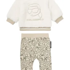 Фактурный комплект из топа и брюк с вышитым логотипом