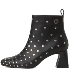 Ботильоны на блочном каблуке с заклепками