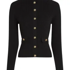 Кардиган в рубчик с высоким воротником Кардиган в рубчик с высоким воротником