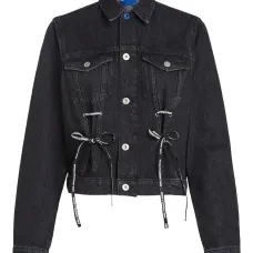 Джинсовая куртка с кружевными завязками