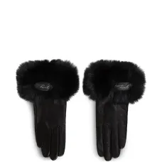 Кожаные перчатки с искусственным мехом Кожаные перчатки с искусственным мехом