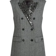 Двубортный жилет с пайетками