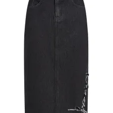 Джинсовая юбка со шнуровкой