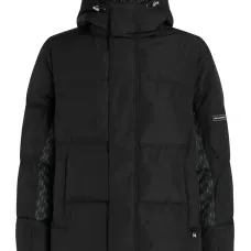 Пуховик с контрастными вставками