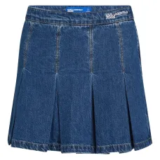 Джинсовая юбка мини со складками