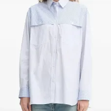 Рубашка с полосатыми вставками