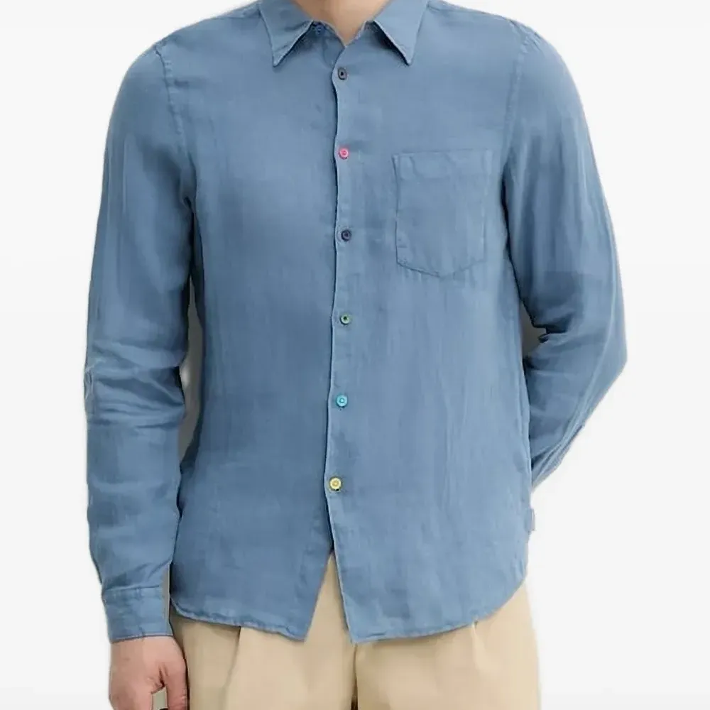 Льняная рубашка на пуговицах